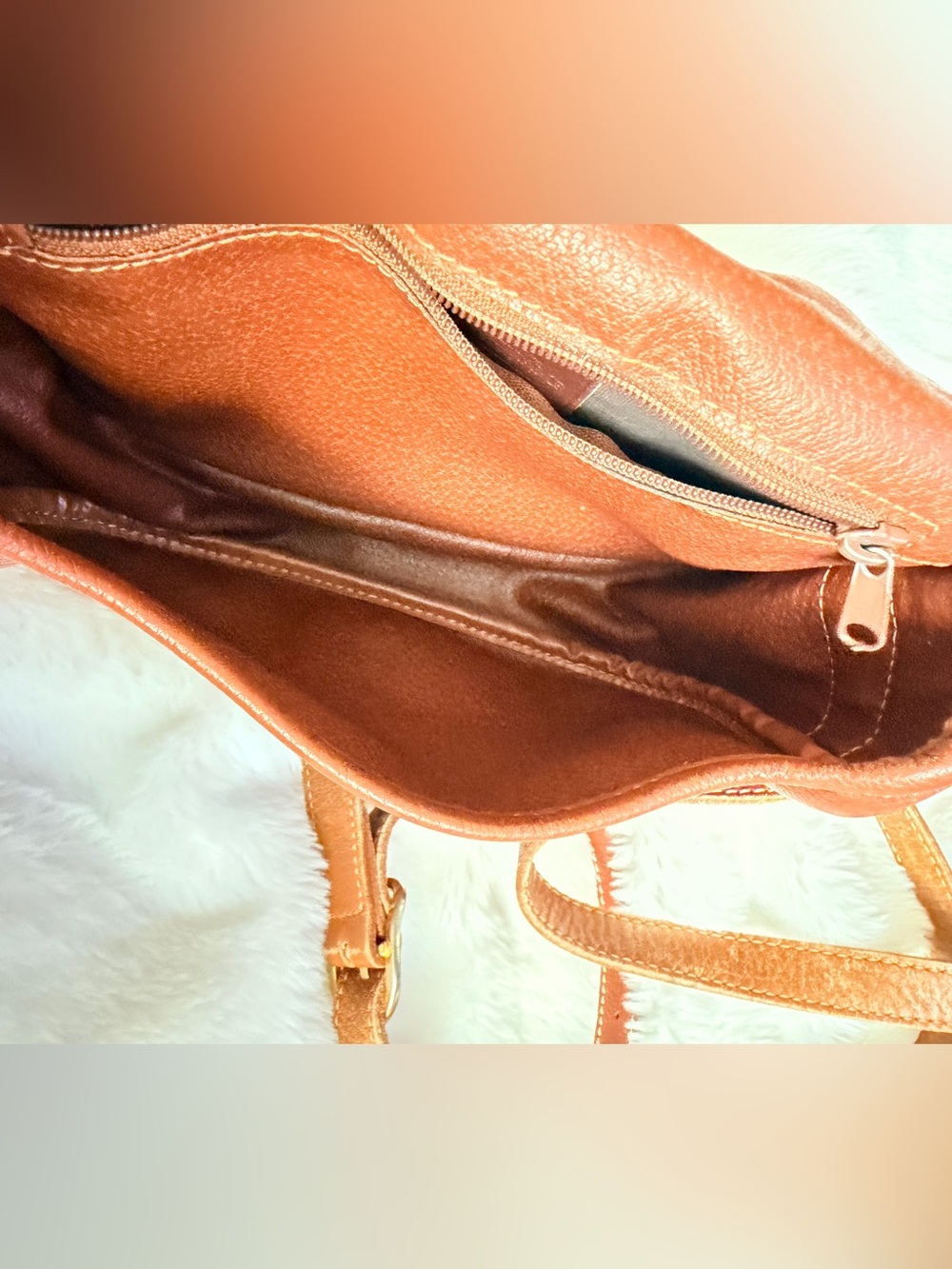 Longchamp Brown Leather Crossbody/Shoulder  Saddle Bag with Buckle - Picture 8 of 9